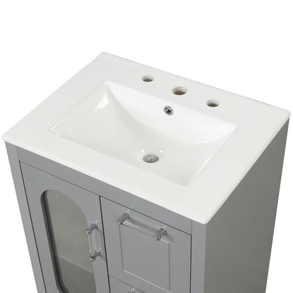 Bathroom Vanity Cabinet with Two Drawers and Door