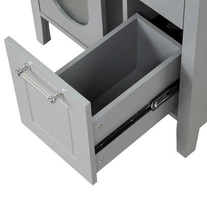 Bathroom Vanity Cabinet with Two Drawers and Door