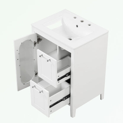 Bathroom Vanity Cabinet with Two Drawers and Door