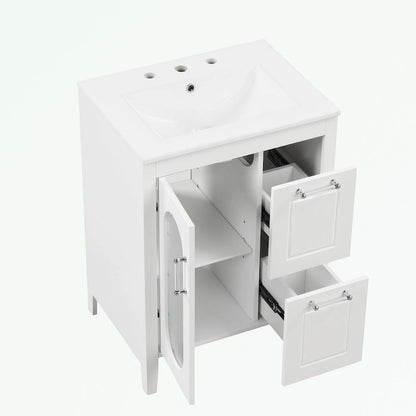 Bathroom Vanity Cabinet with Two Drawers and Door