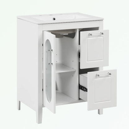 Bathroom Vanity Cabinet with Two Drawers and Door