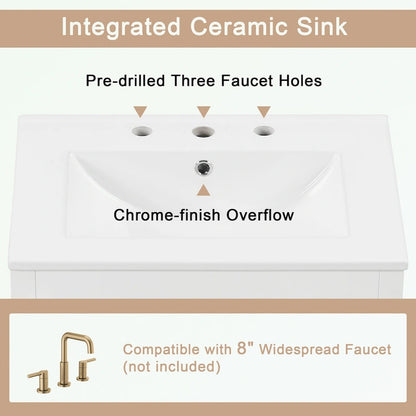 Bathroom Vanity Cabinet with Two Drawers and Door