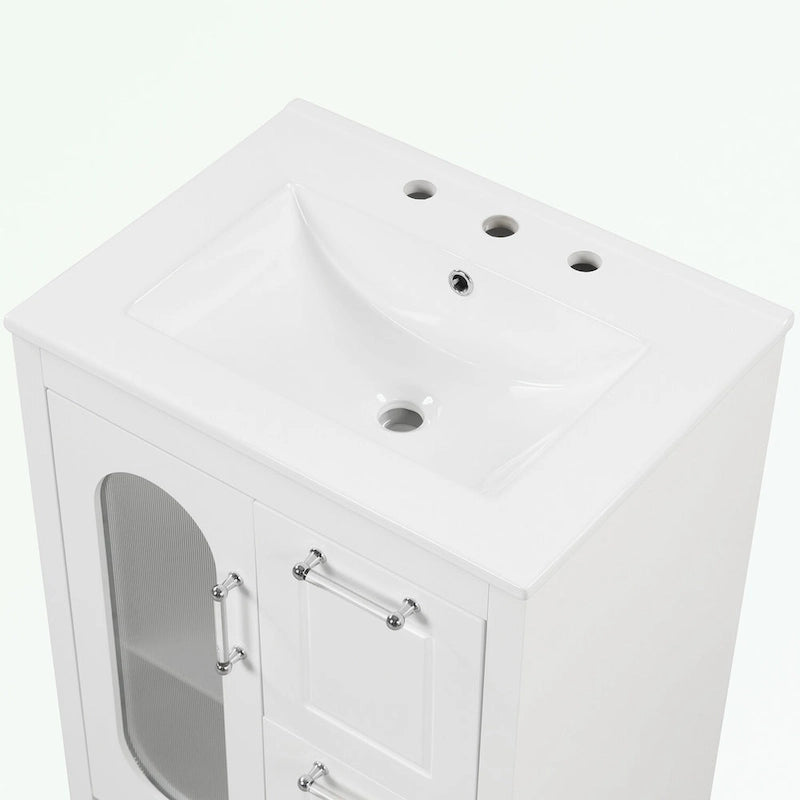 Bathroom Vanity Cabinet with Two Drawers and Door