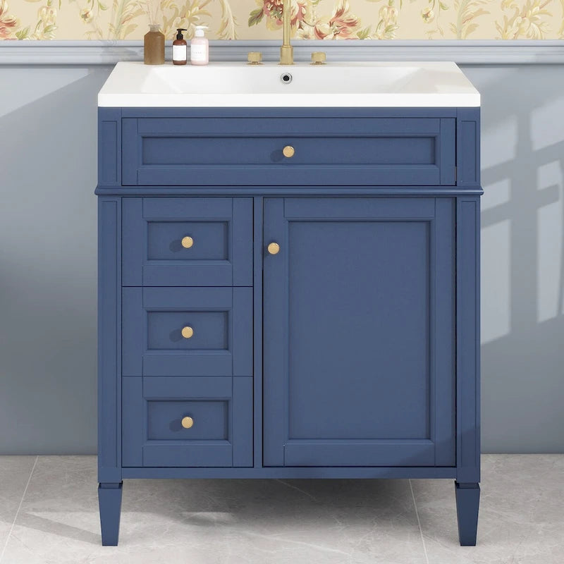 Bathroom Vanity with Top Sink and a Tip-out Drawer