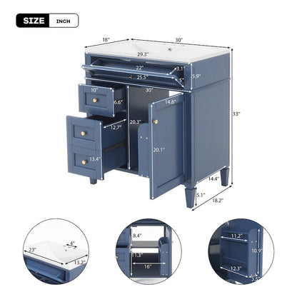 Bathroom Vanity with Top Sink and a Tip-out Drawer