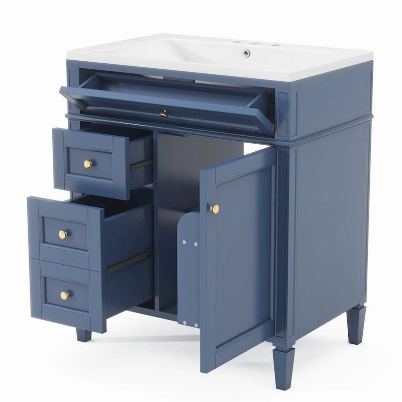 Bathroom Vanity with Top Sink and a Tip-out Drawer