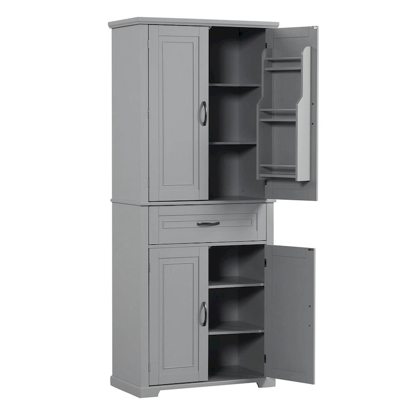Freestanding Bathroom Cabinet with Doors Wooden Entryway Storage Cabinet