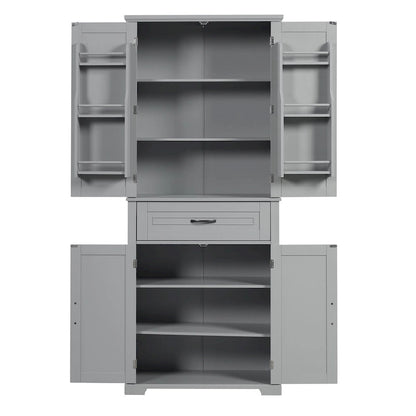 Freestanding Bathroom Cabinet with Doors Wooden Entryway Storage Cabinet