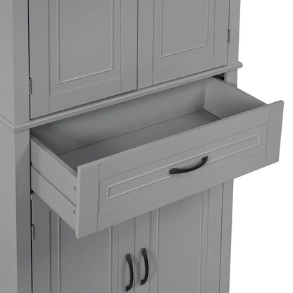 Freestanding Bathroom Cabinet with Doors Wooden Entryway Storage Cabinet