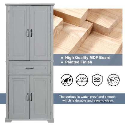 Freestanding Bathroom Cabinet with Doors Wooden Entryway Storage Cabinet