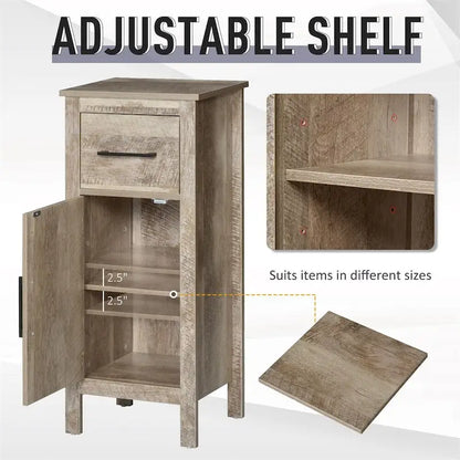 Bathroom Cabinet Storage Cupboard with Drawer and Adjustable Shelf - N/A