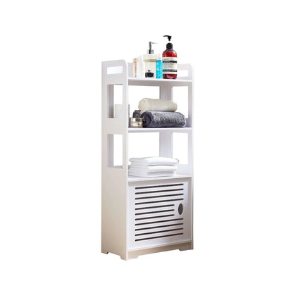 Bathroom Floor Storage Cabinet, White