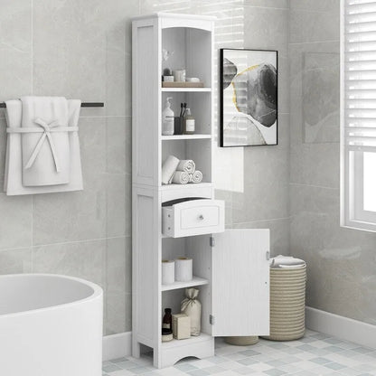 Freestanding Bathroom Storage Cabinet with Drawer, Adjustable Shelf