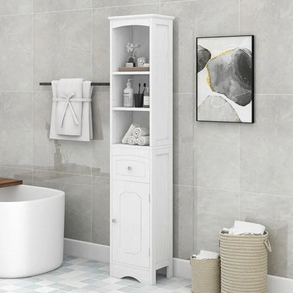 Freestanding Bathroom Storage Cabinet with Drawer, Adjustable Shelf