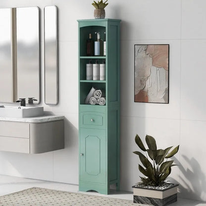 Freestanding Bathroom Storage Cabinet with Drawer, Adjustable Shelf
