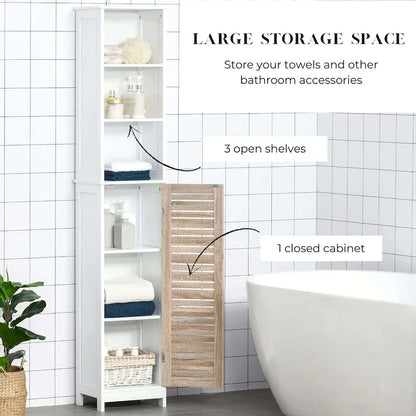 Stockholm Tall Bathroom Storage Cabinet Slim Linen Tower - 13 7/8L x 10.4W x 68H