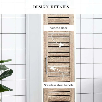 Stockholm Tall Bathroom Storage Cabinet Slim Linen Tower - 13 7/8L x 10.4W x 68H