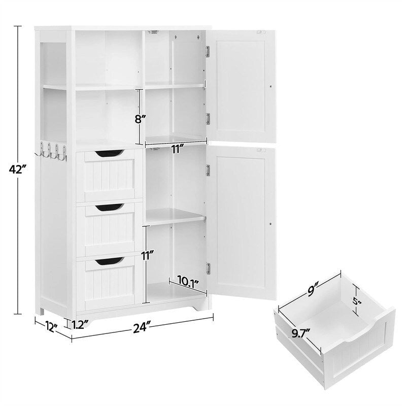 Bathroom Floor Cabinet 42 - 12D x 24W x 42H