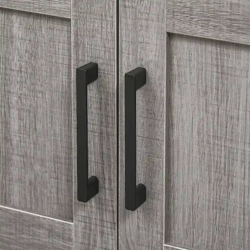 Pedestal Sink Storage Cabinet, Bathroom Under Sink Cabinet with 2 Doors and Open Shelf, Bathroom Vanity, Gray