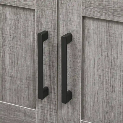 Pedestal Sink Storage Cabinet, Bathroom Under Sink Cabinet with 2 Doors and Open Shelf, Bathroom Vanity, Gray