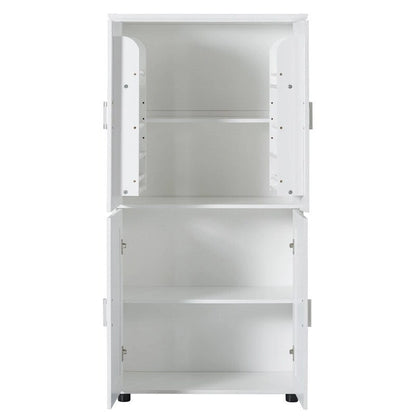 Freestanding Bathroom Storage Cabinet with 4 Doors, Adjustable Shelves