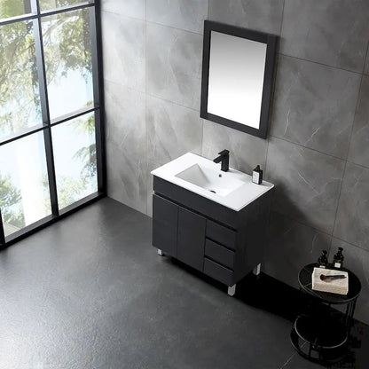 32 inch MDF black bathroom cabinet with sink - 32*32*20.4