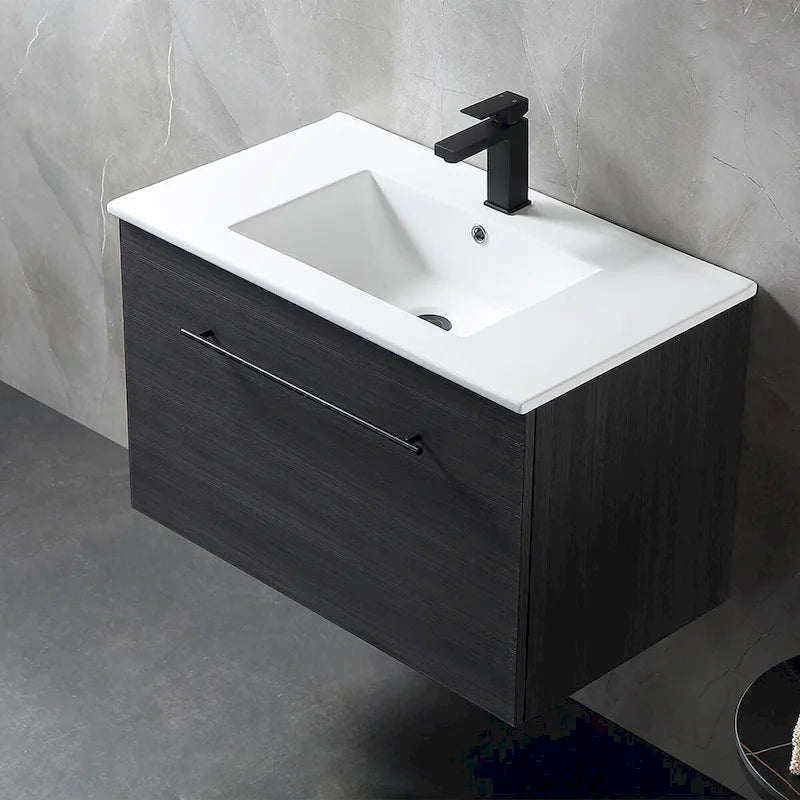 32 inch MDF black bathroom cabinet with sink - 32*32*20.4