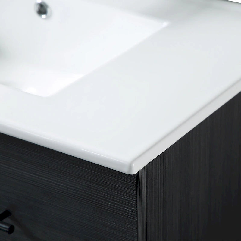 32 inch MDF black bathroom cabinet with sink - 32*32*20.4