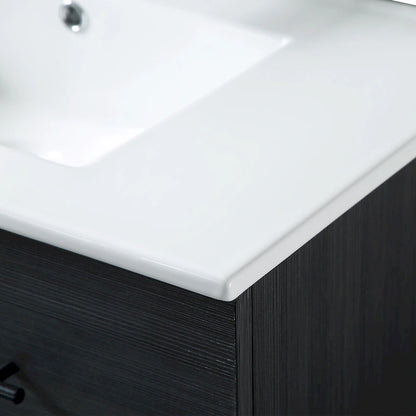 32 inch MDF black bathroom cabinet with sink - 32*32*20.4