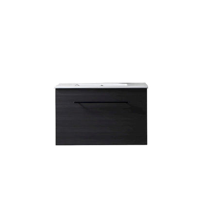 32 inch MDF black bathroom cabinet with sink - 32*32*20.4