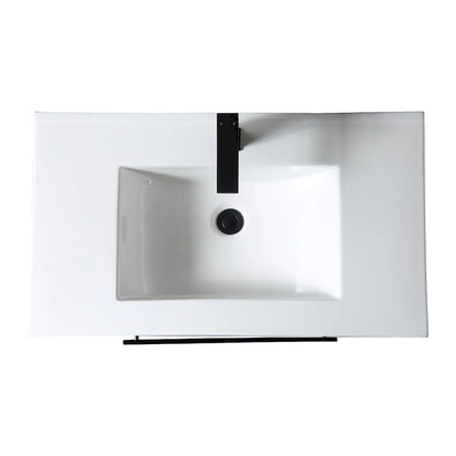 32 inch MDF black bathroom cabinet with sink - 32*32*20.4