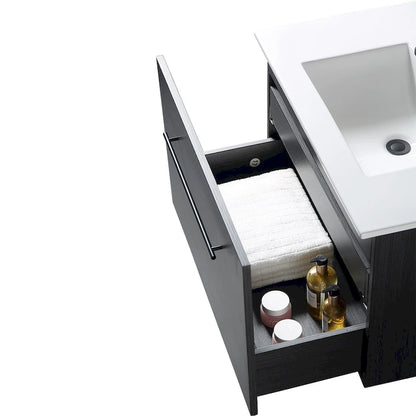 32 inch MDF black bathroom cabinet with sink - 32*32*20.4