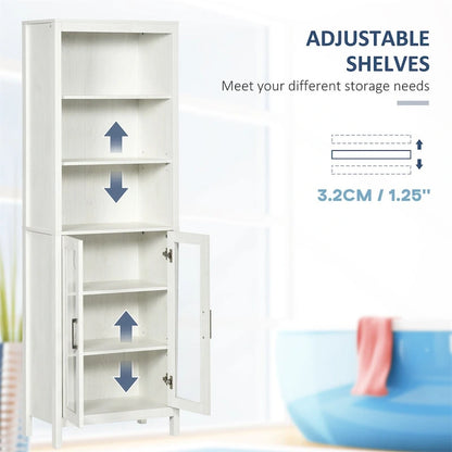 Tall Bathroom Storage Cabinet w/3 Tier Shelf,Freestanding Linen Tower