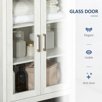 Tall Bathroom Storage Cabinet w/3 Tier Shelf,Freestanding Linen Tower