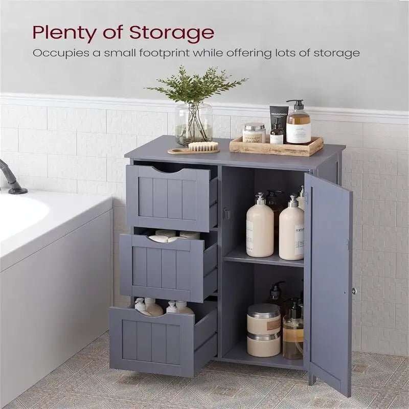 Bathroom Floor Storage Cabinet Bathroom Storage Unit with 3 Drawers - 11.8D x 23.6W x 31.5H