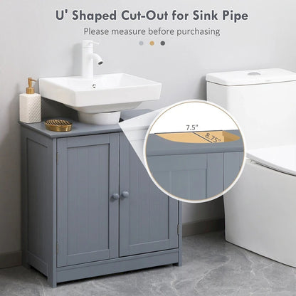 Under Sink Bathroom Cabinet with 2 Doors and Shelf