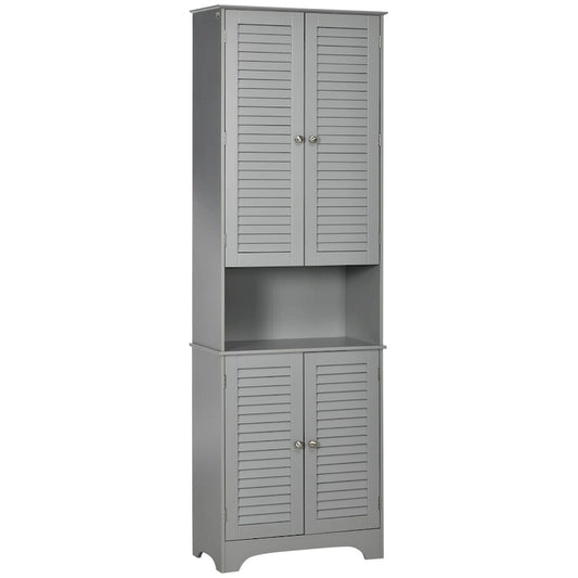 Tall Narrow Bathroom Storage Cabinet with Doors and Shelf