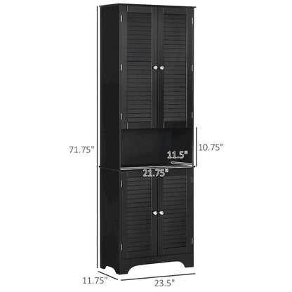 Tall Narrow Bathroom Storage Cabinet with Doors and Shelf