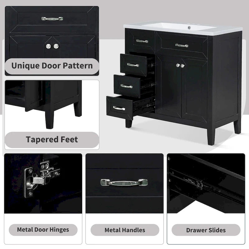 Bathroom Cabinet with Drawers and Sink Combo