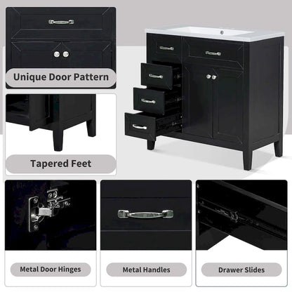 Bathroom Cabinet with Drawers and Sink Combo