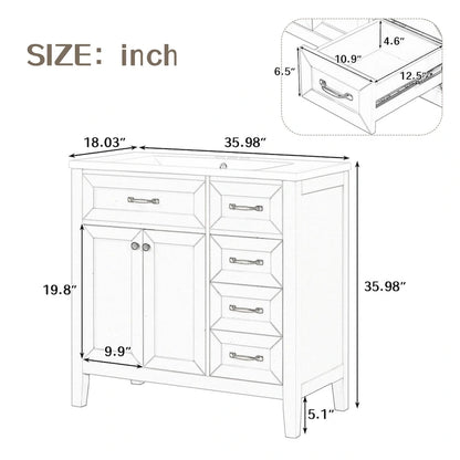 Bathroom Cabinet with Drawers and Sink Combo