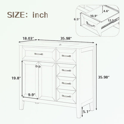 Bathroom Cabinet with Drawers and Sink Combo