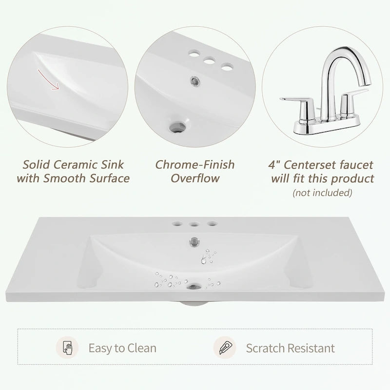 Bathroom Cabinet with Drawers and Sink Combo