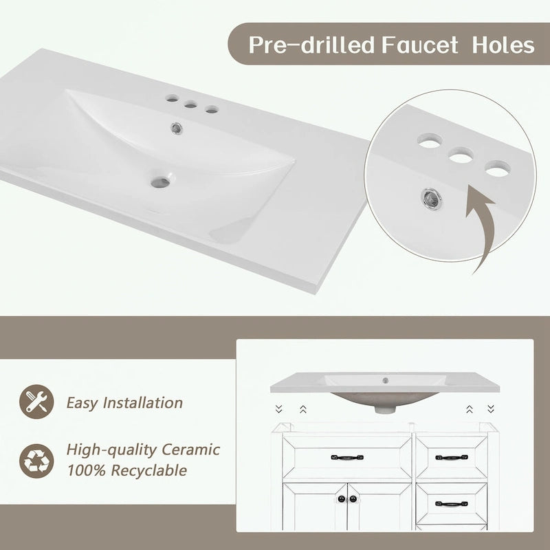 Bathroom Cabinet with Drawers and Sink Combo