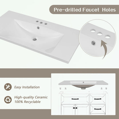 Bathroom Cabinet with Drawers and Sink Combo