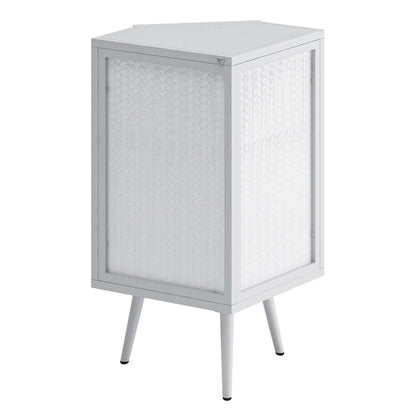 Floor Coner Cabinet with Tempered Glass Door and Storage Shelves