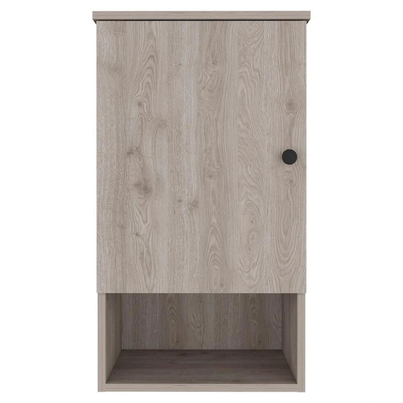 Medicine Cabinet Porto, Two Internal Shelves, Light Oak / White Finish