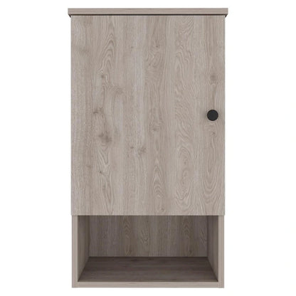 Medicine Cabinet Porto, Two Internal Shelves, Light Oak / White Finish