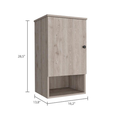 Medicine Cabinet Porto, Two Internal Shelves, Light Oak / White Finish