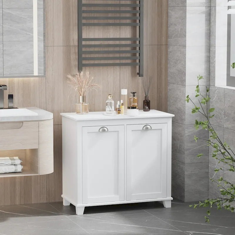 Modern Tilt-Out Laundry Sorter Bathroom Cabinet